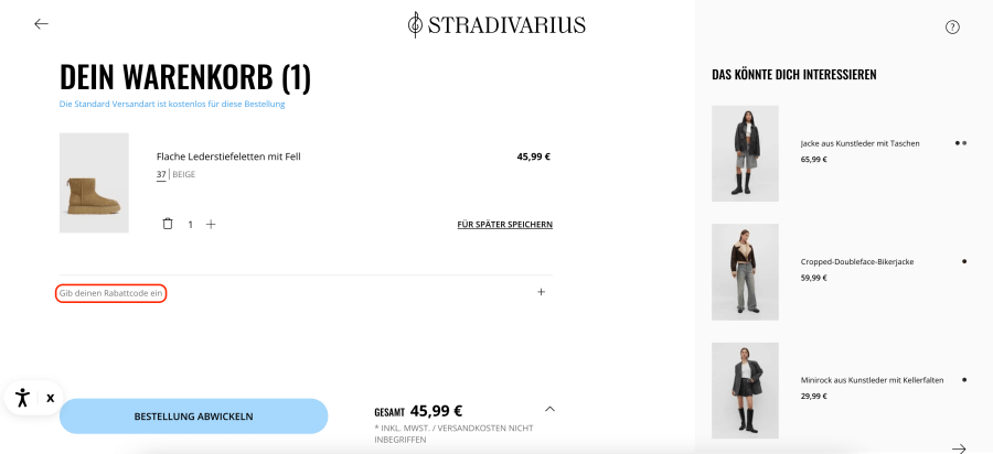 Box für Stradivarius rabattcode